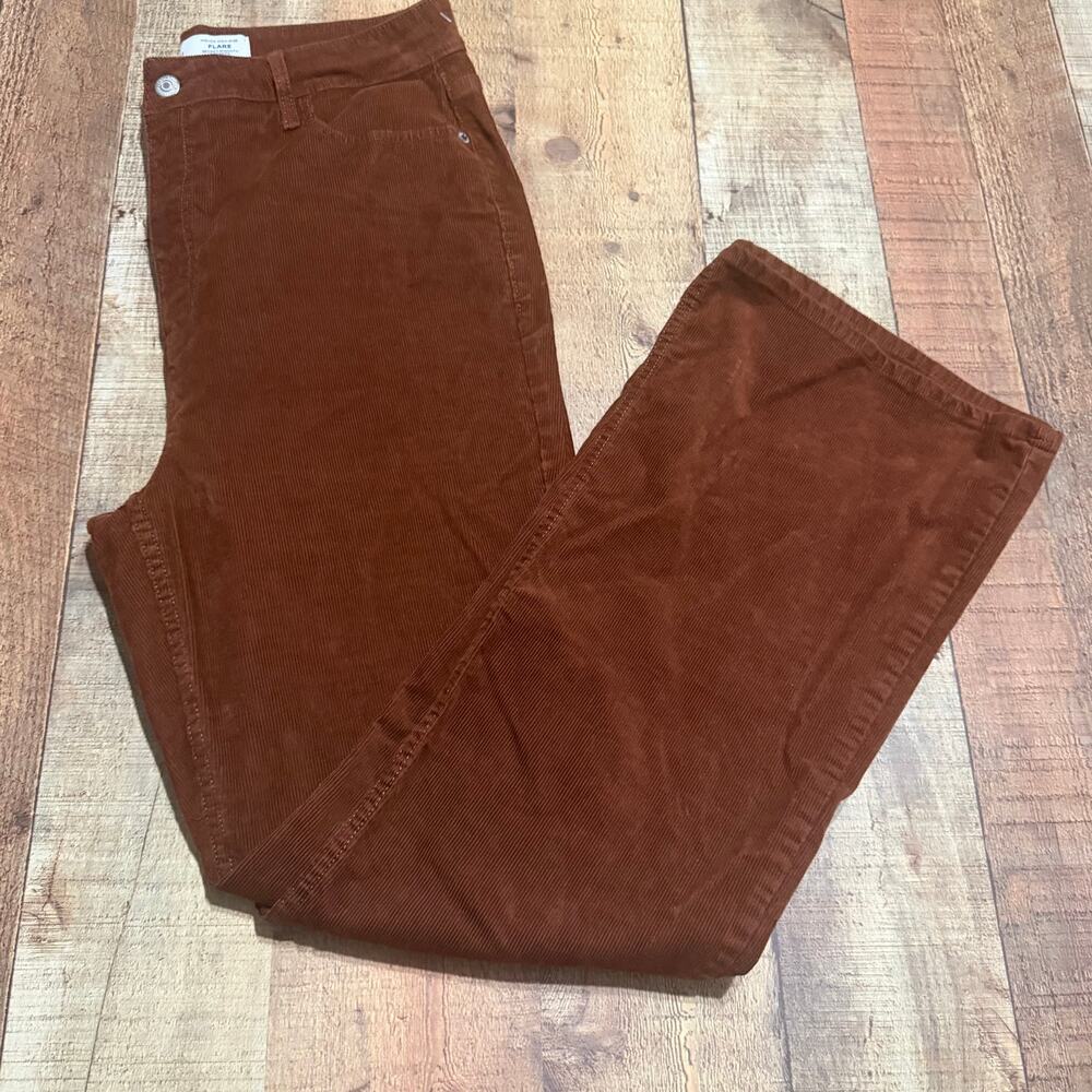 Old Navy Women's Brown Higher High-Rise Flare Corduroy Pants Sz 12 Fall Preppy - Picture 2 of 7
